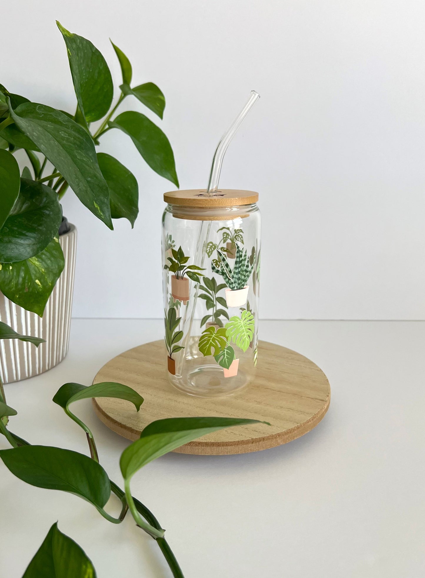 House Plant Iced Coffee Glass
