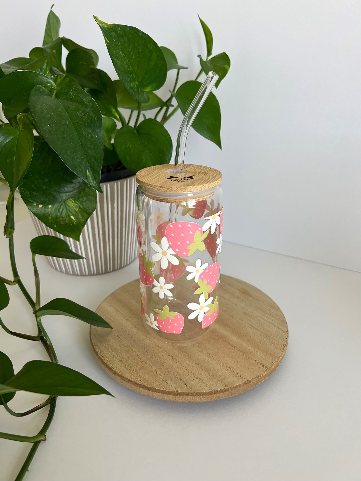 Strawberry Iced Coffee Glass