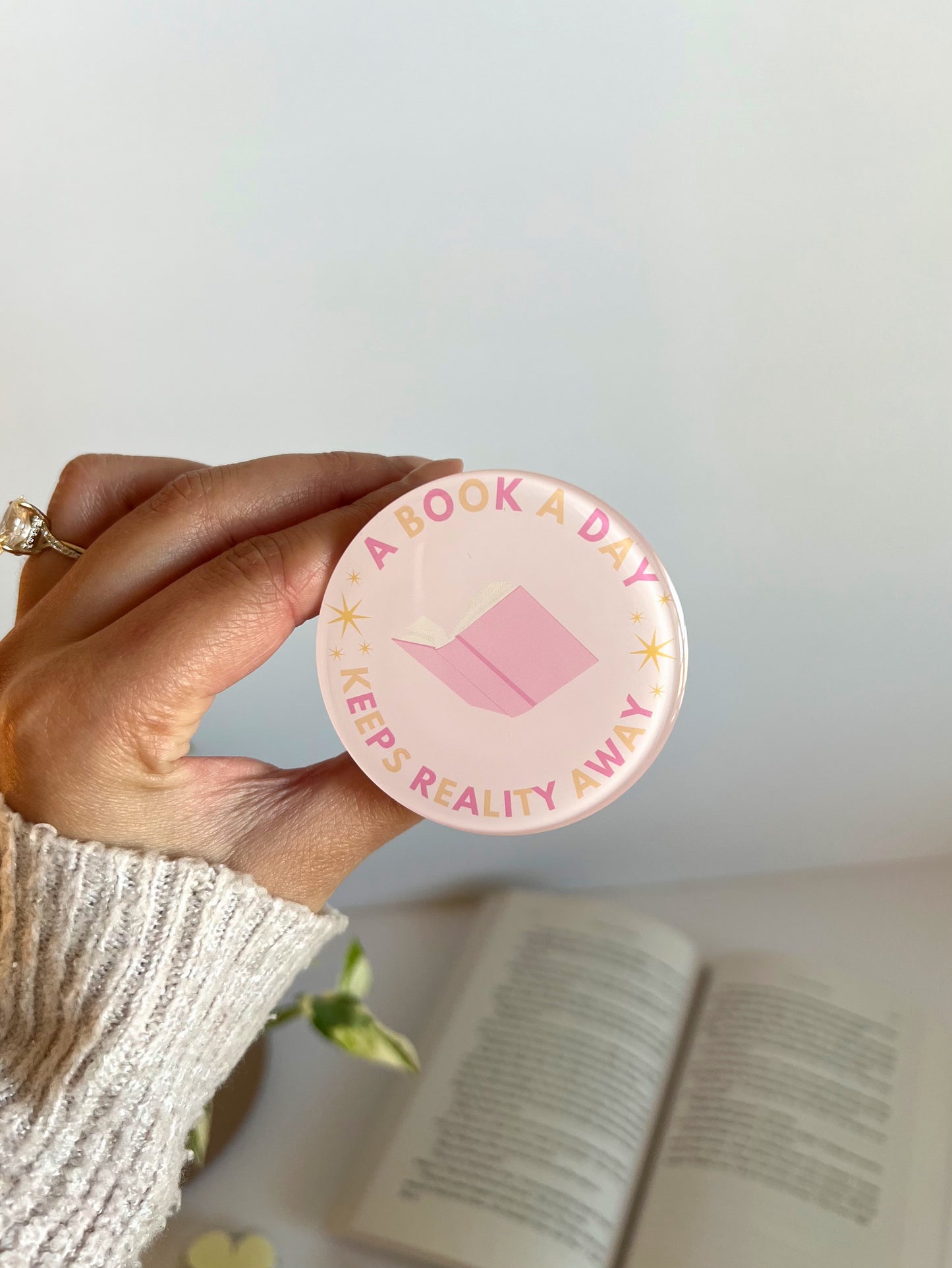 A Book a Day keeps Reality Away Kindle Grip