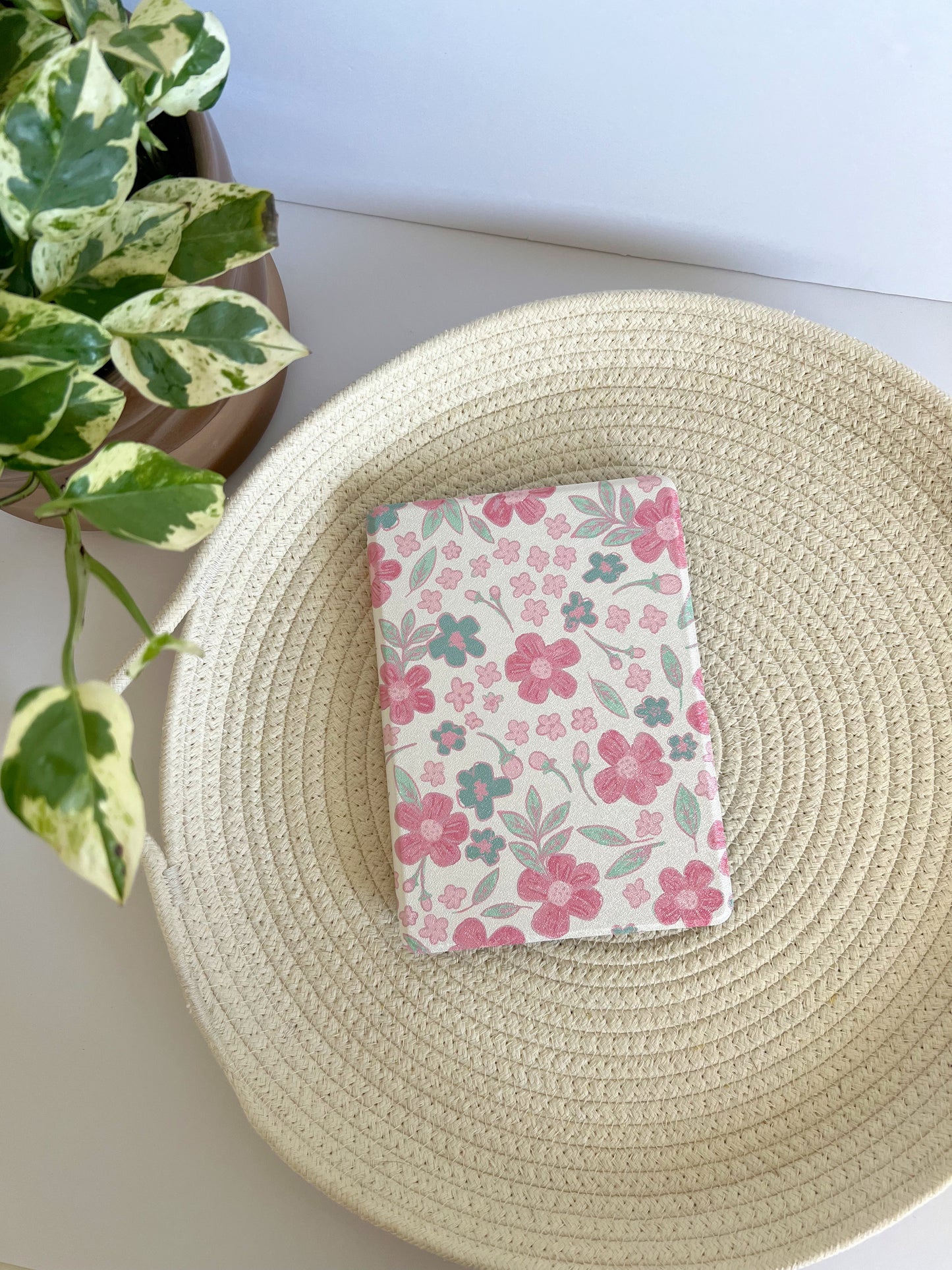 Pink and Green Floral Kindle Case