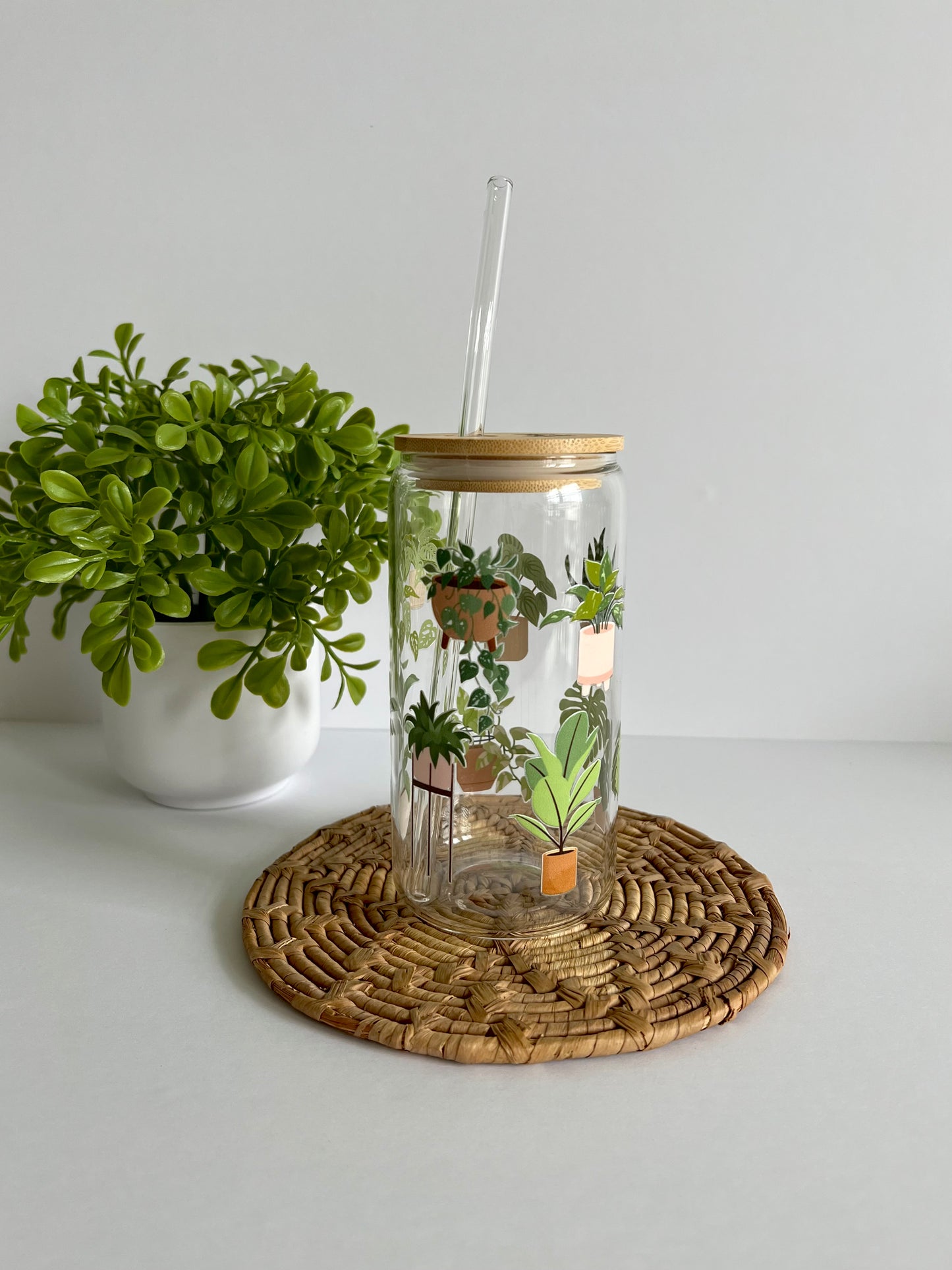 House Plant Iced Coffee Glass