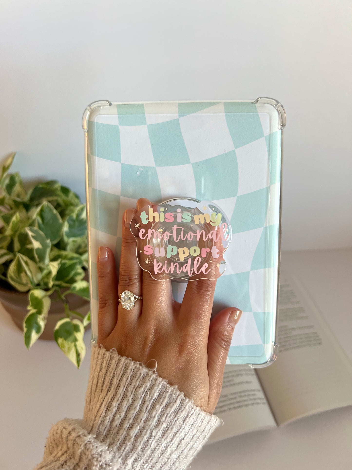 Emotional Support Kindle Grip