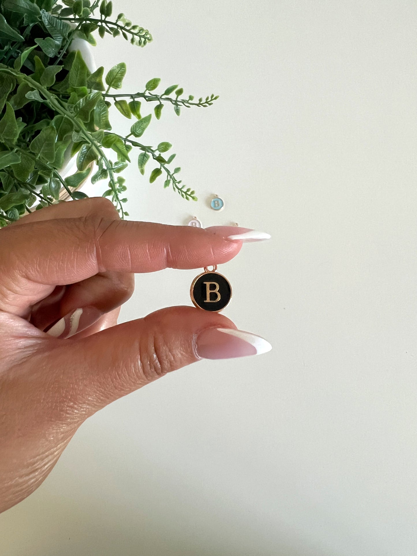 Black Initial Kindle Charm