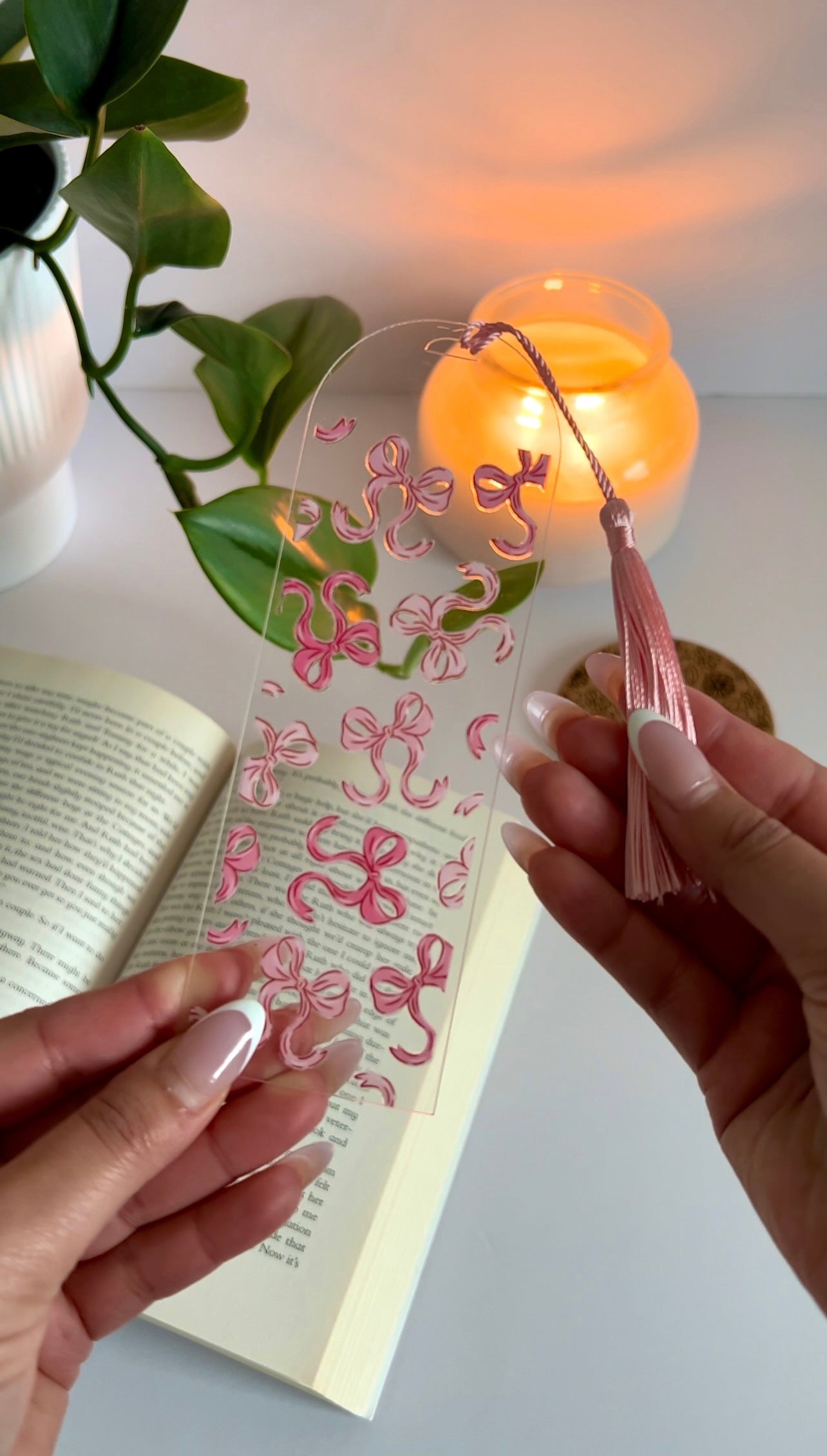 Pink Bow Bookmark