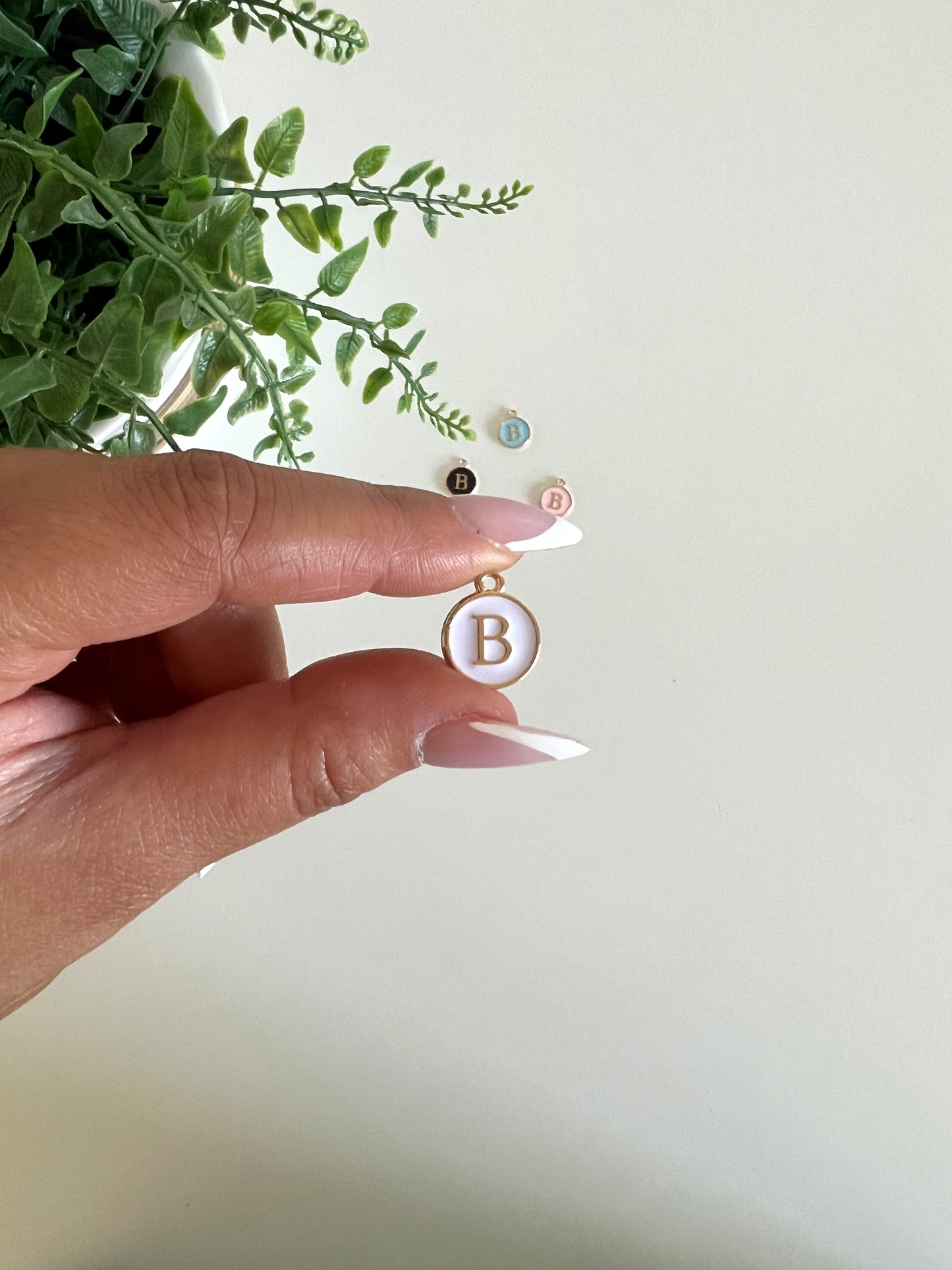 White Initial Kindle Charm