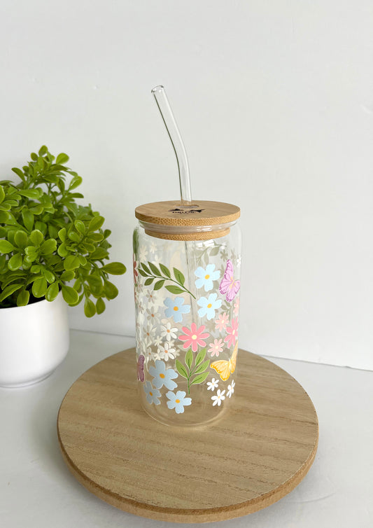 Spring Garden Iced Coffee Glass