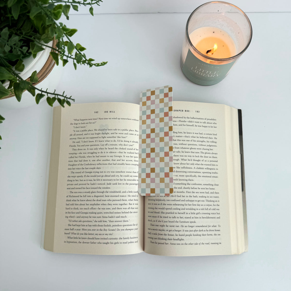 Pastel Checker Double-Sided Bookmark