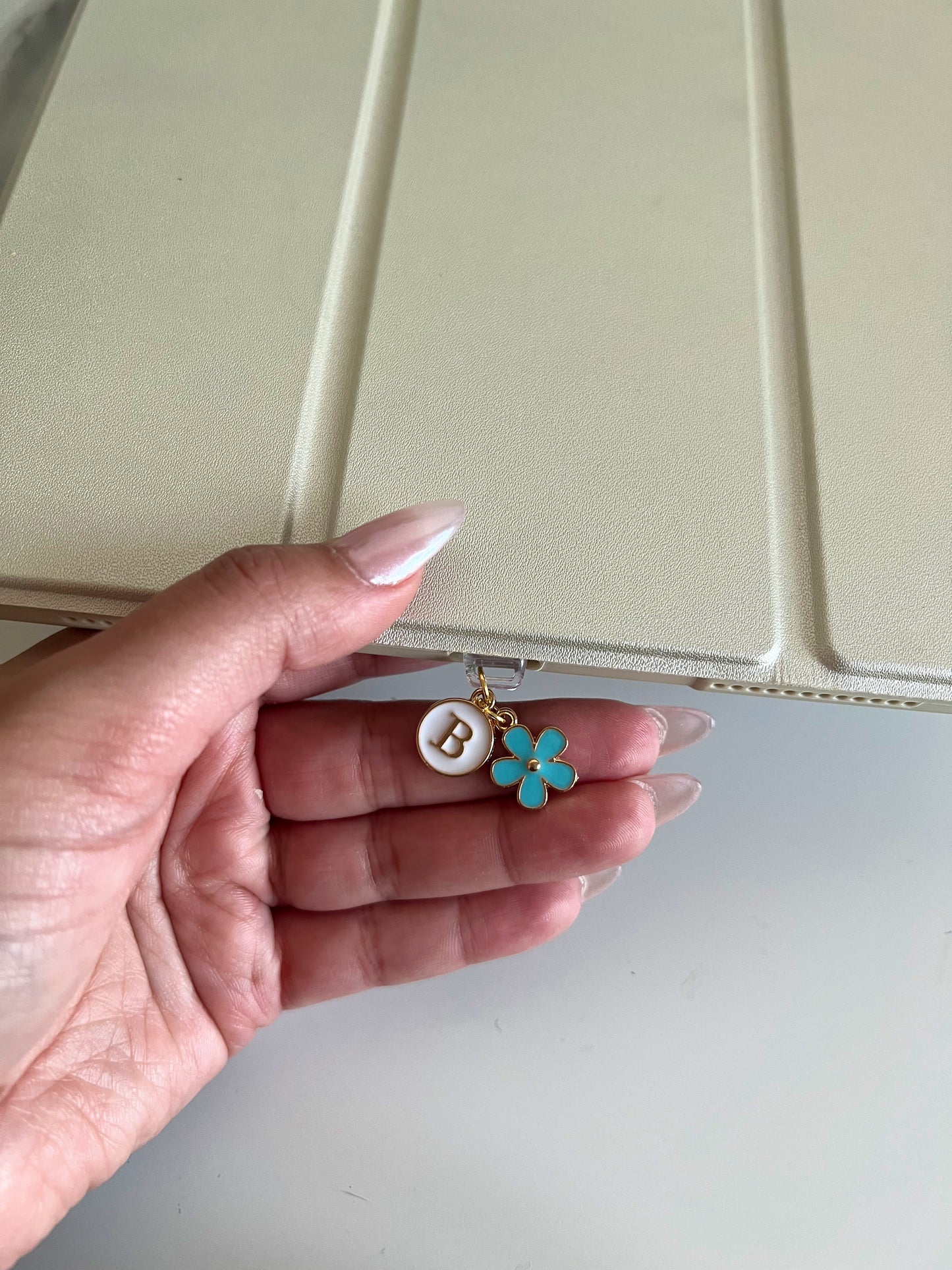 Black Initial Kindle Charm