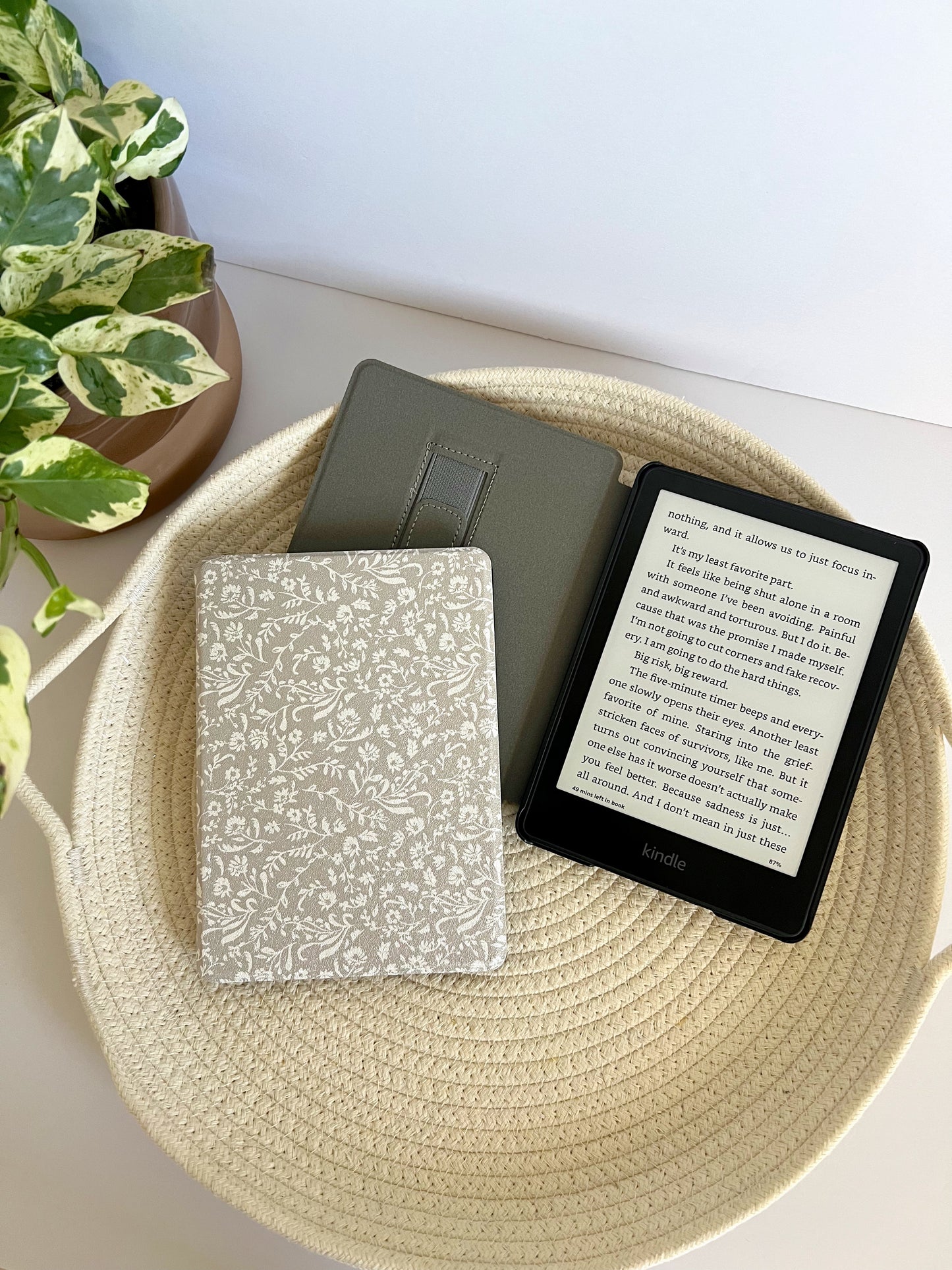 Ditsy Floral Olive Green Kindle Case
