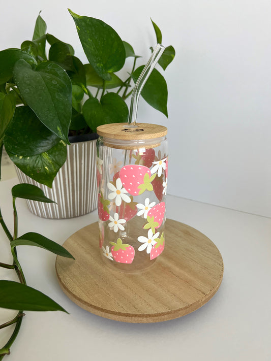 Strawberry Iced Coffee Glass