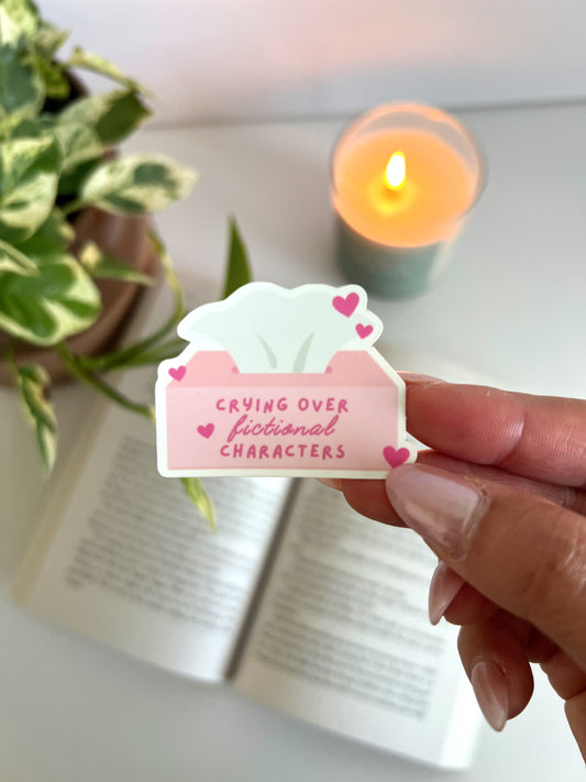 Crying Over Fictional Characters Sticker