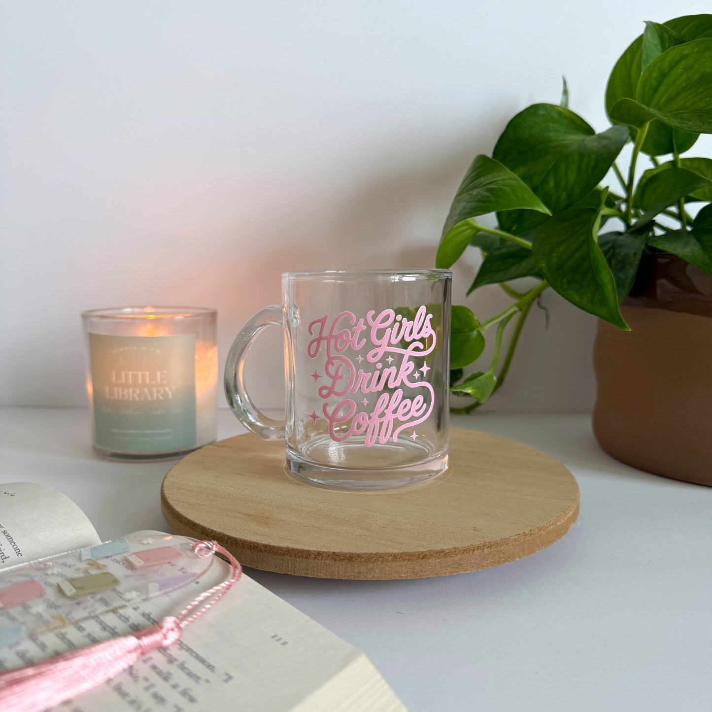 Hot Girls Drink Coffee Glass Mug