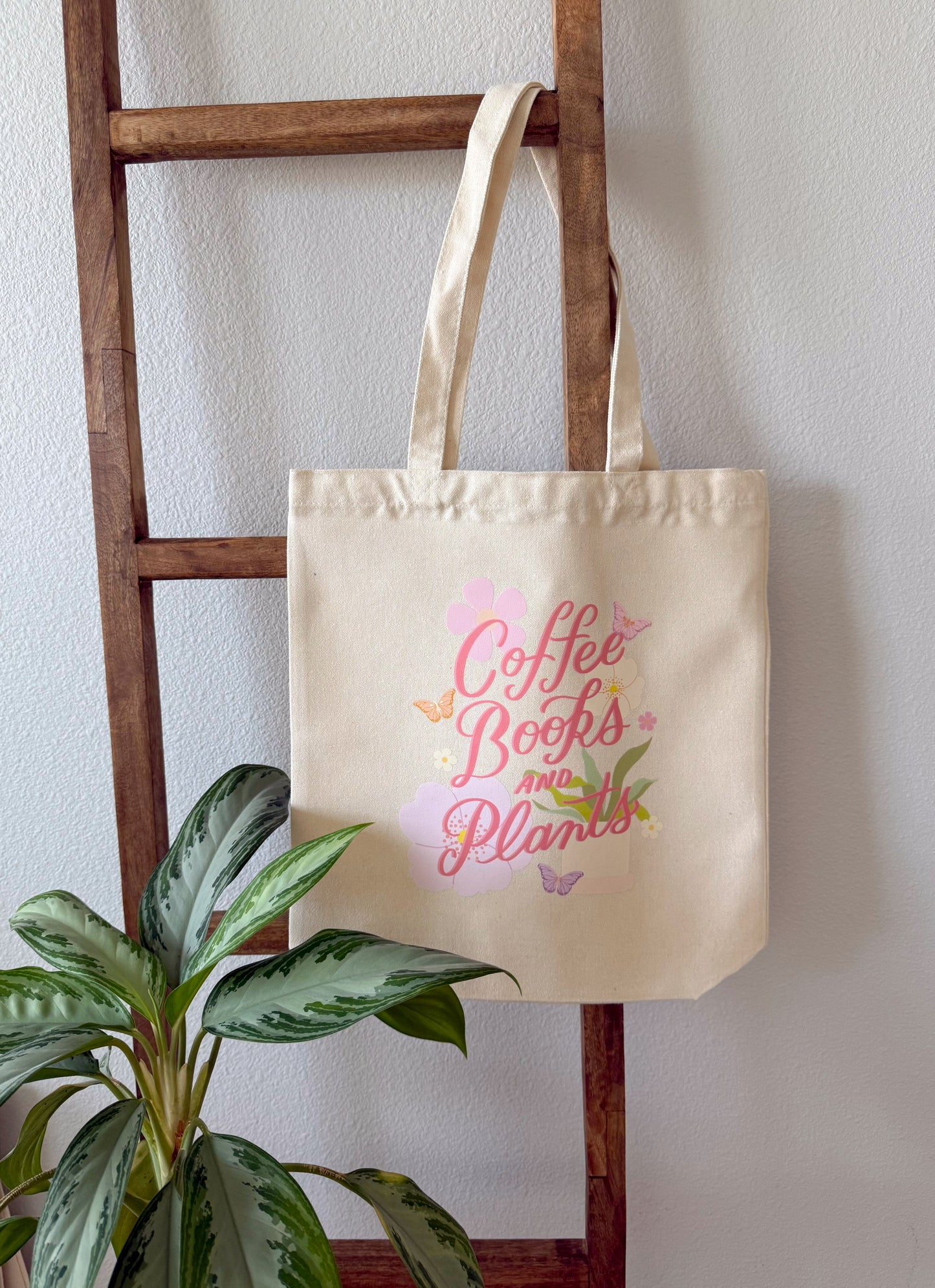 Coffee, Books and Plants Tote Bag