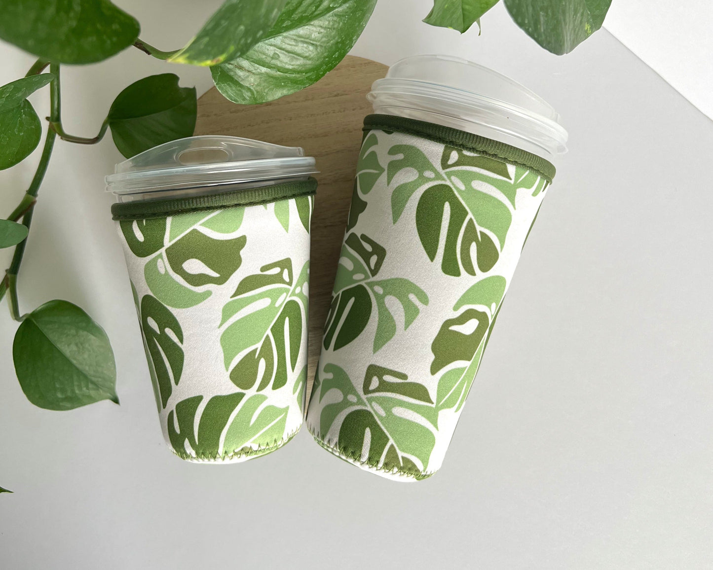 Monstera Leaf Iced Coffee Sleeve