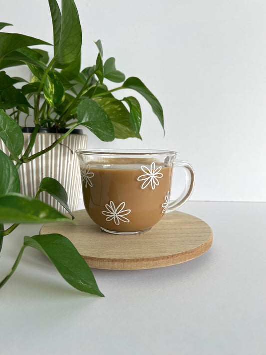 Daisy Glass Coffee Mug