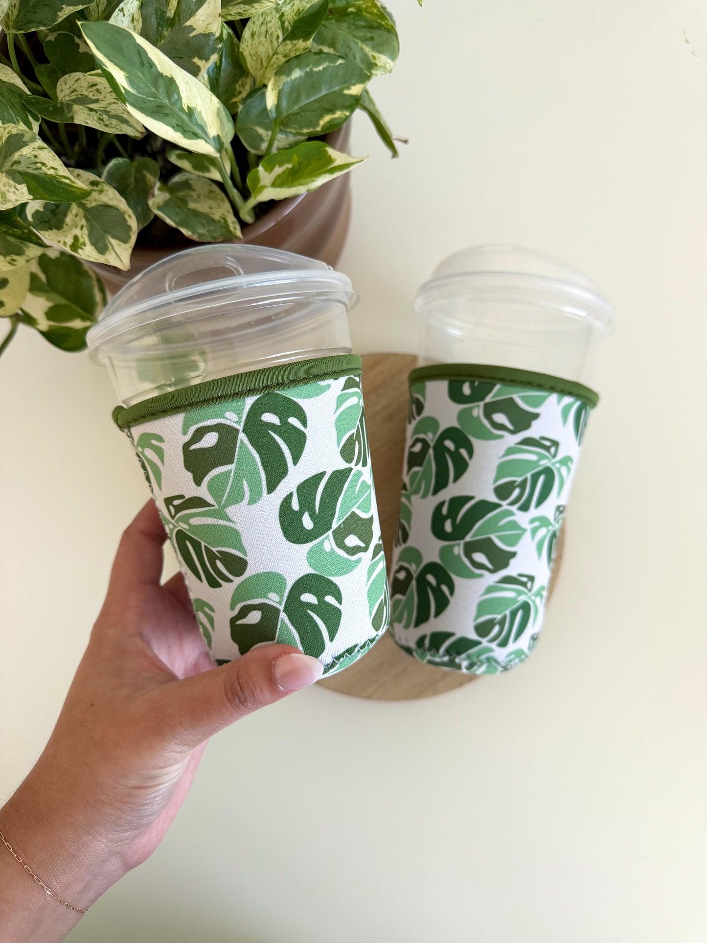 Monstera Leaf Iced Coffee Sleeve