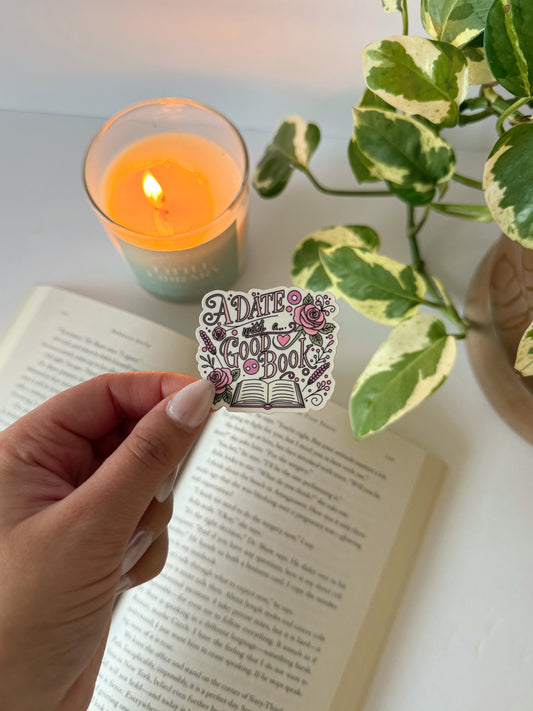 A Date with a Good Book Sticker
