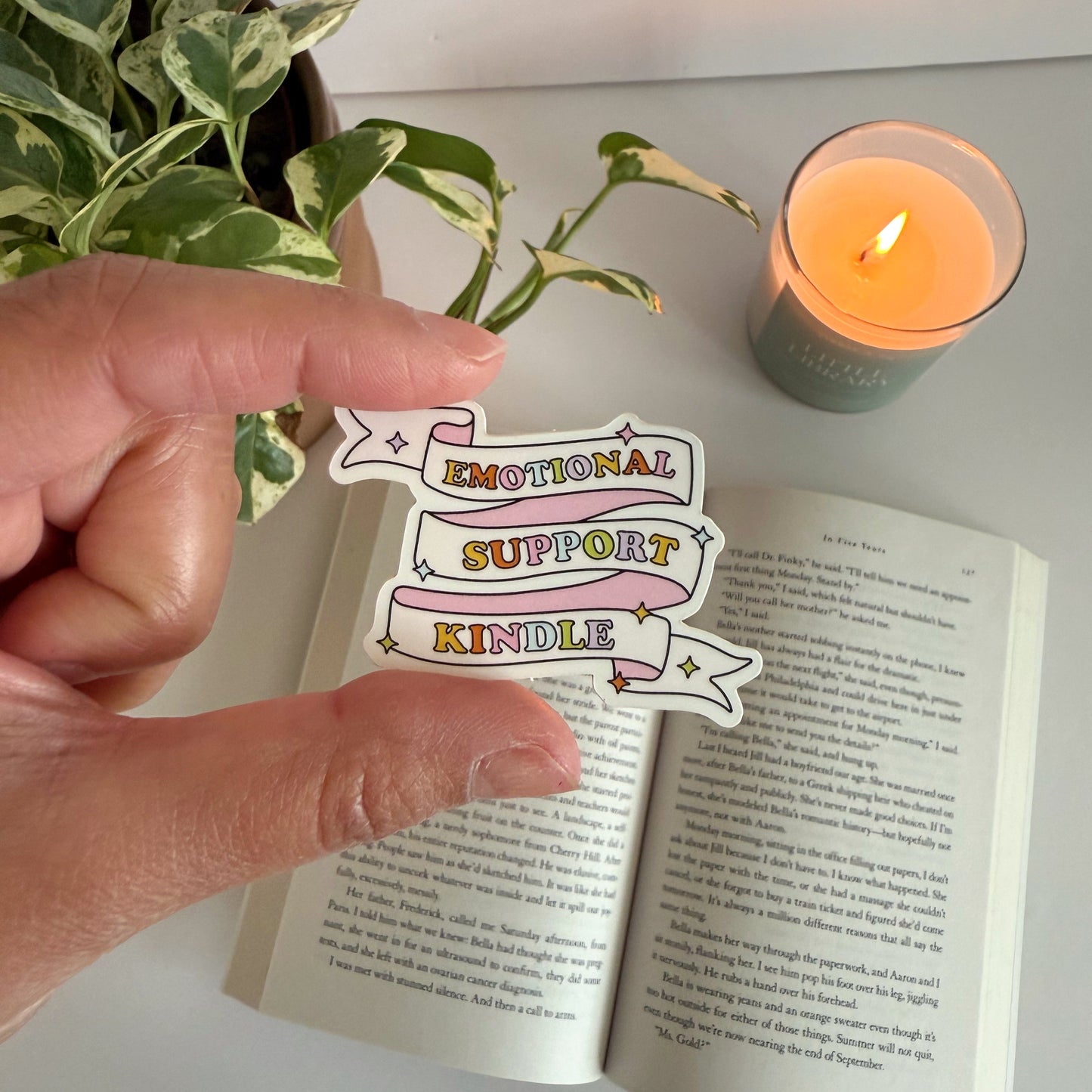 Emotional Support Kindle Sticker