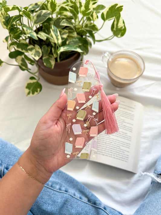 Pastel Acrylic Bookmark with Tassel – Cute Bookish Gift for Readers, Students & Teachers