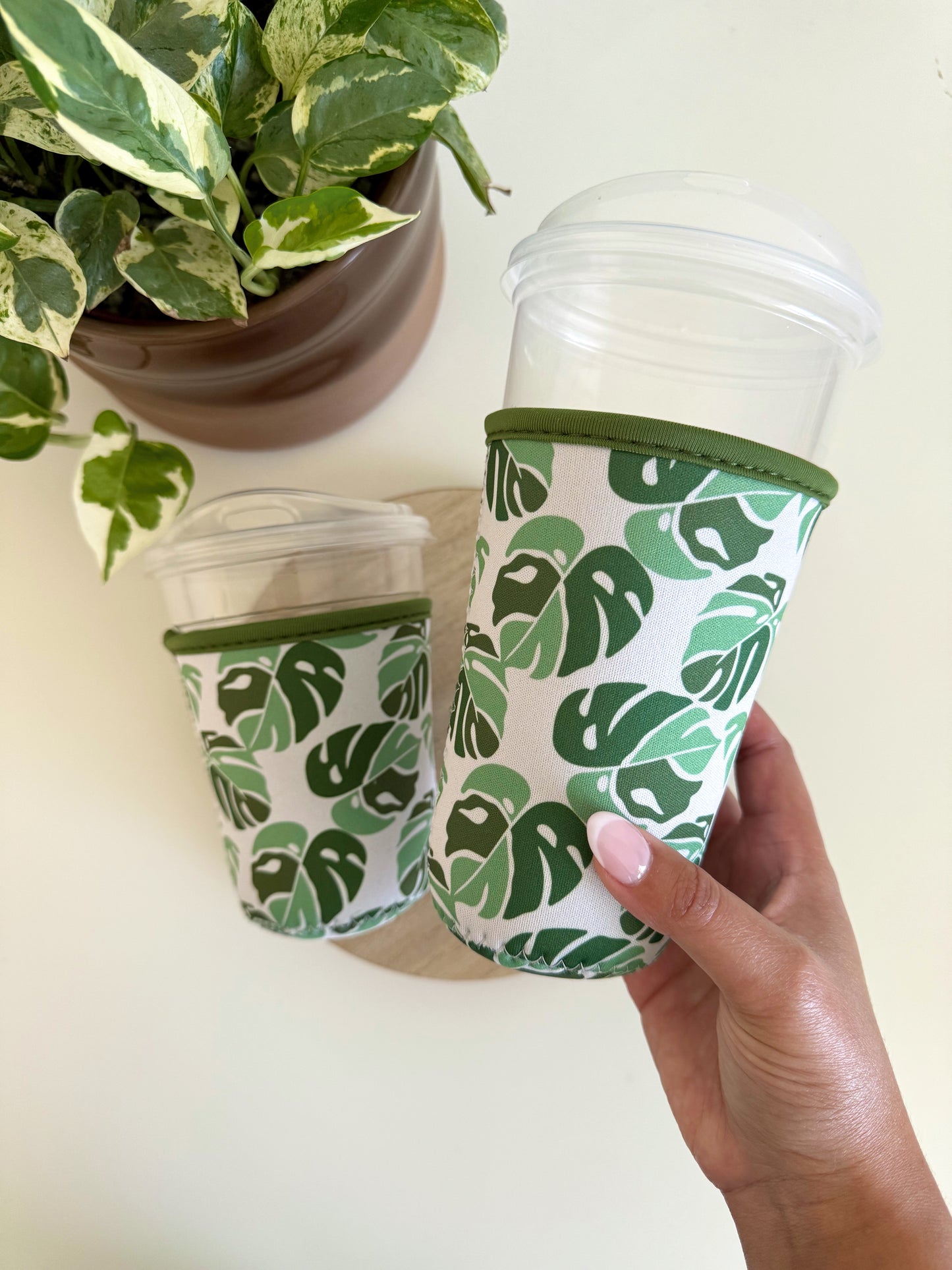 Monstera Leaf Iced Coffee Sleeve