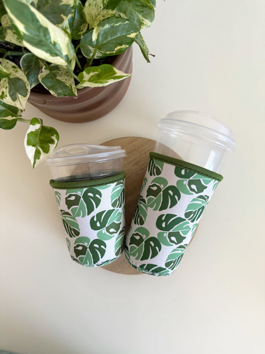 Monstera Leaf Iced Coffee Sleeve