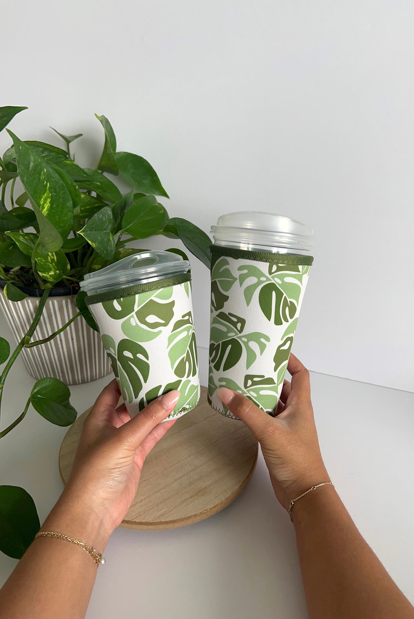 Monstera Leaf Iced Coffee Sleeve