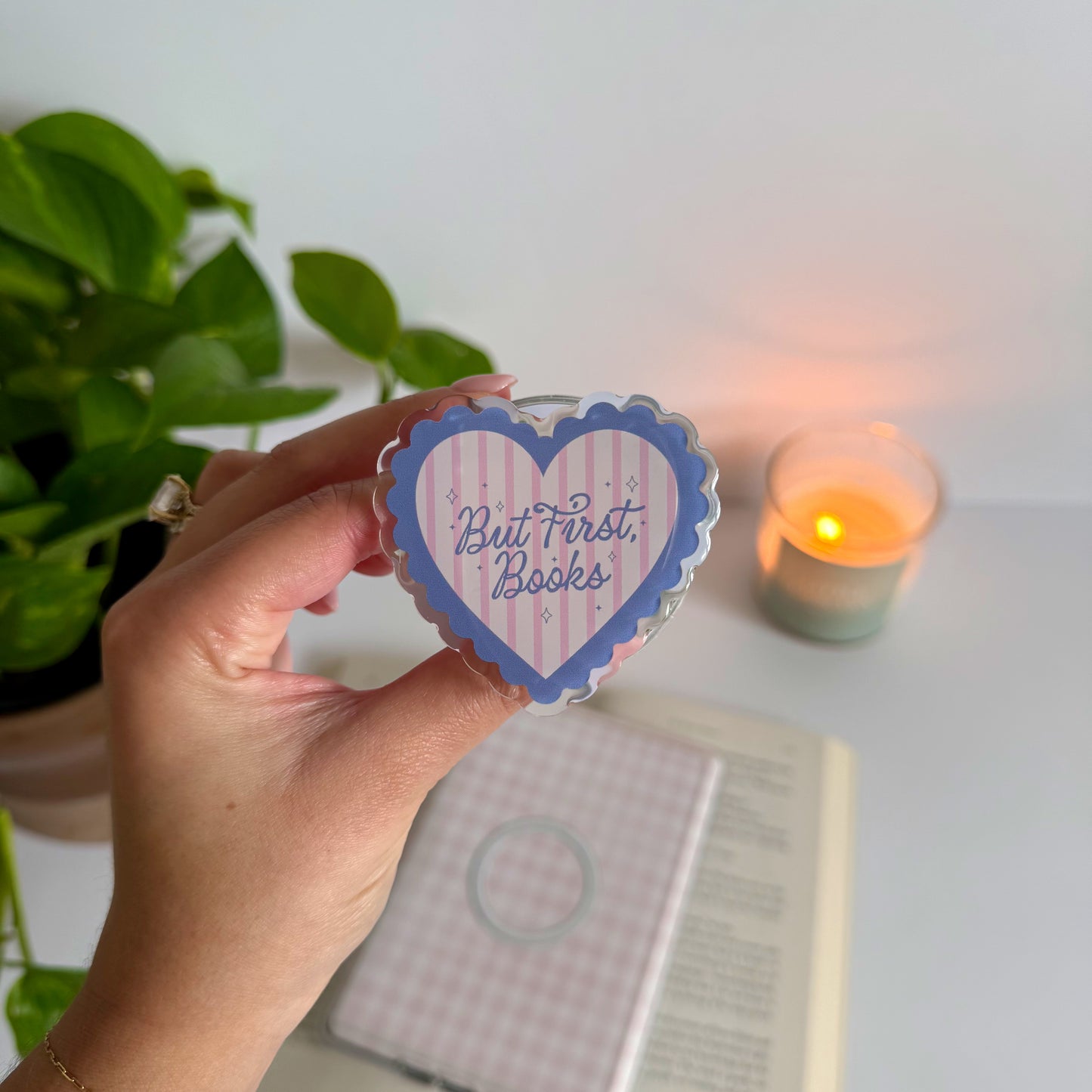 But First Books Heart Kindle Grip