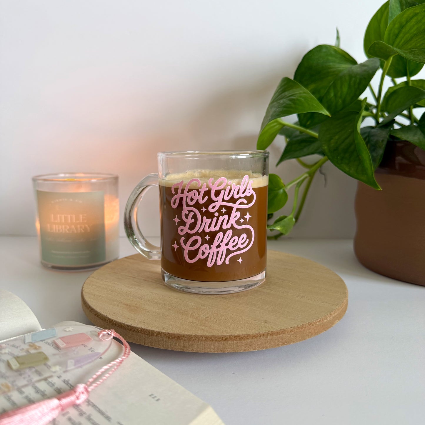 Hot Girls Drink Coffee Glass Mug