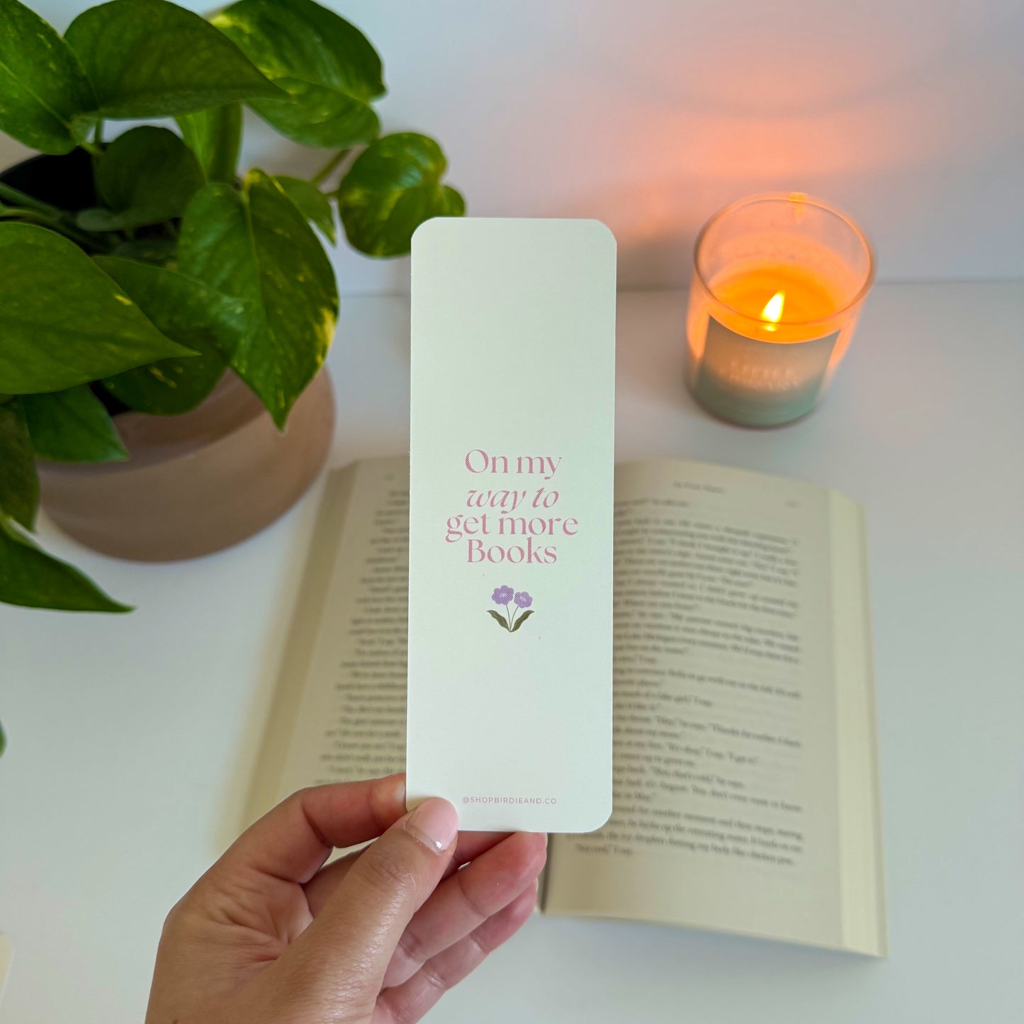 On My Way to Get More Books Floral Double-Sided Bookmark