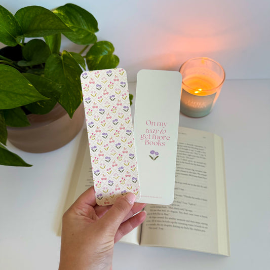 On My Way to Get More Books Floral Double-Sided Bookmark