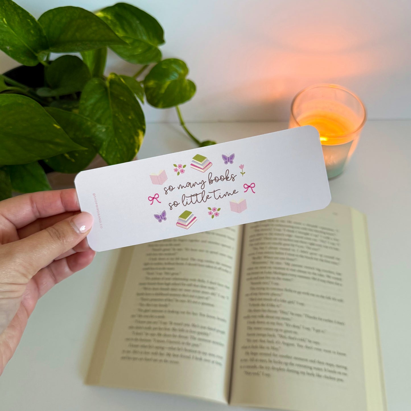So Many Books Butterfly Double-Sided Bookmark