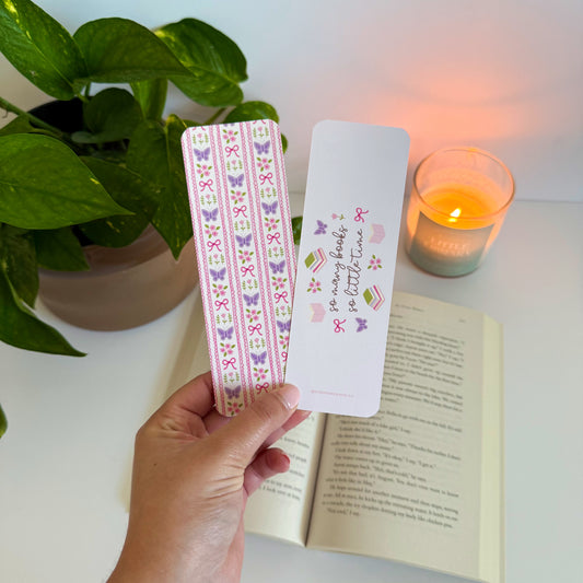 So Many Books Butterfly Double-Sided Bookmark