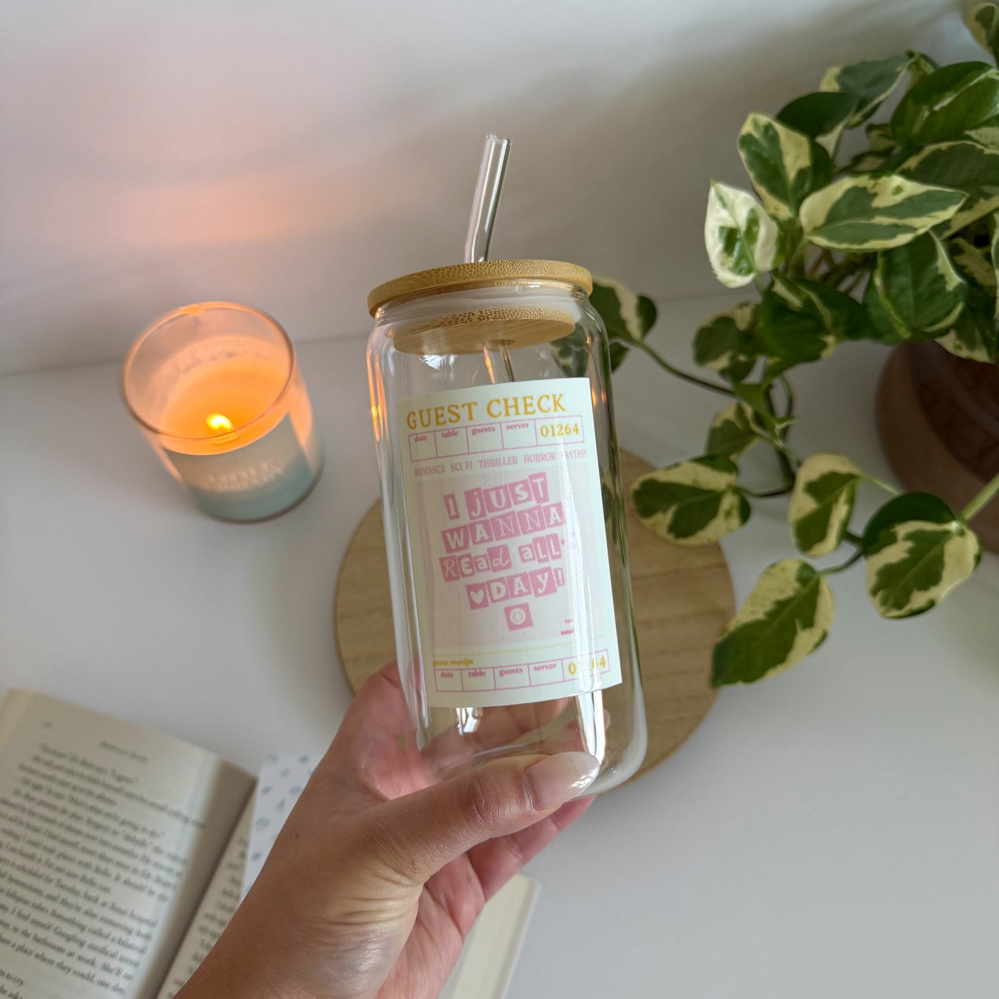I Just Want to Read all Day Iced Coffee Glass