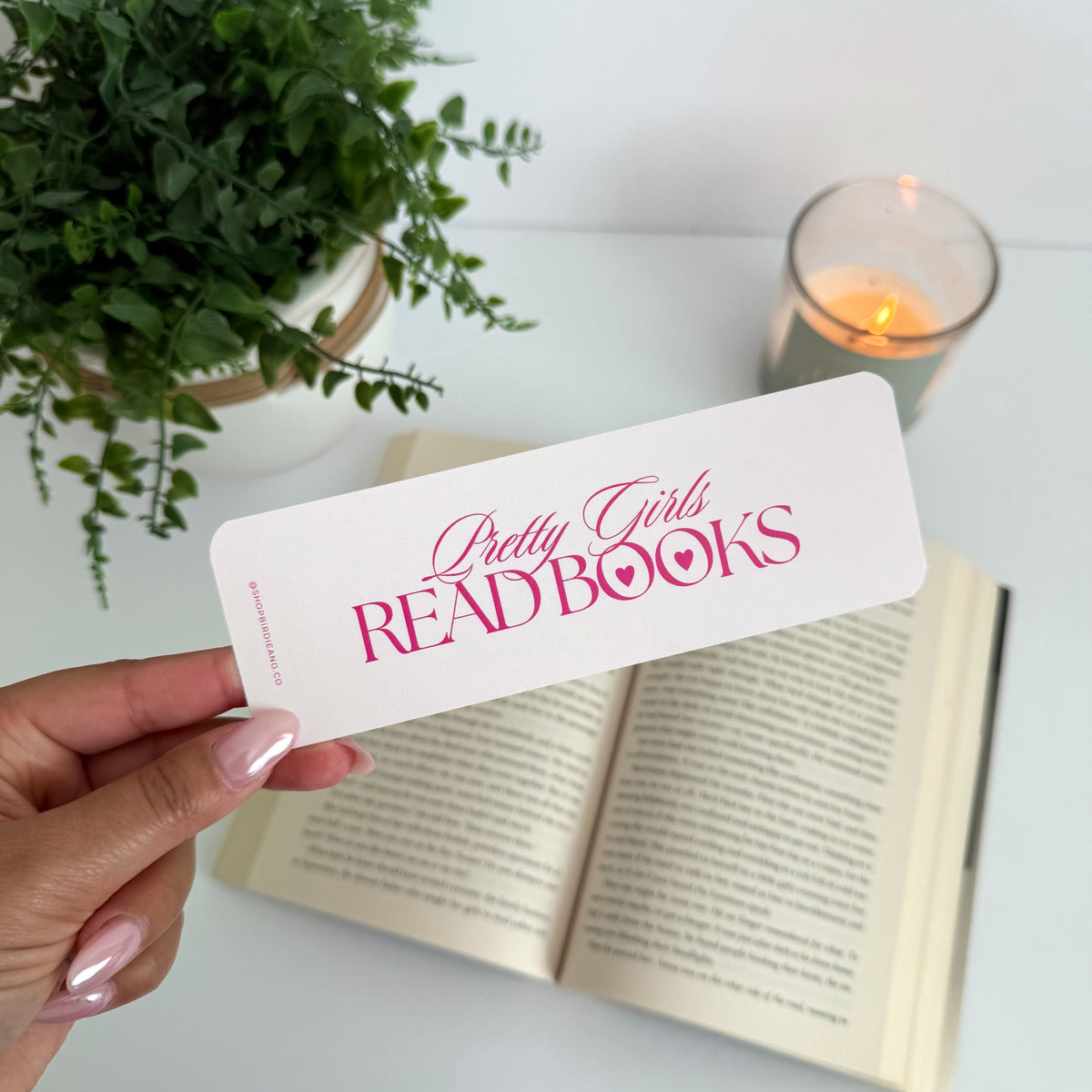 Pretty Girls Read Books Pink Double-Sided Bookmark