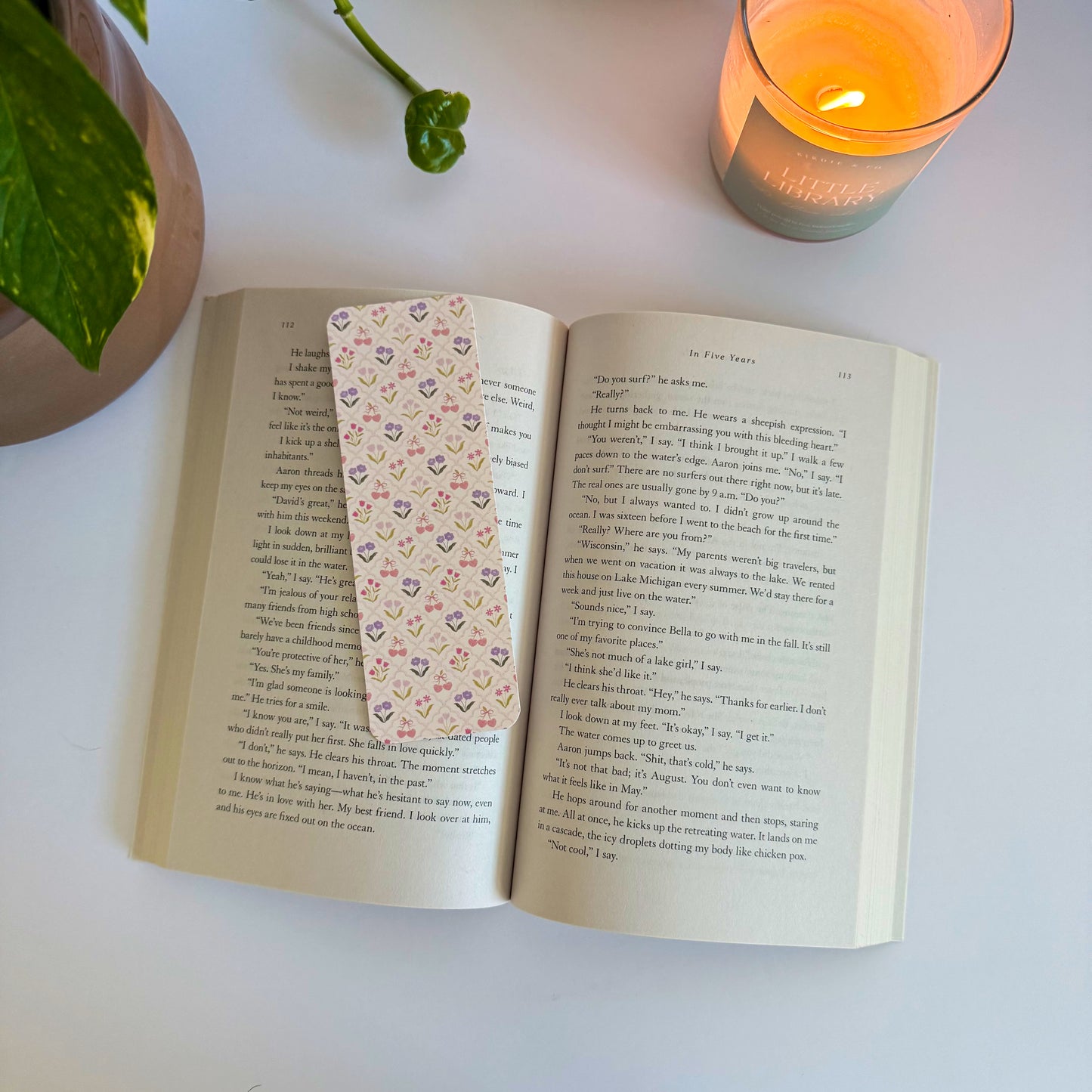 On My Way to Get More Books Floral Double-Sided Bookmark