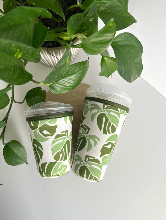 Monstera Leaf Iced Coffee Sleeve