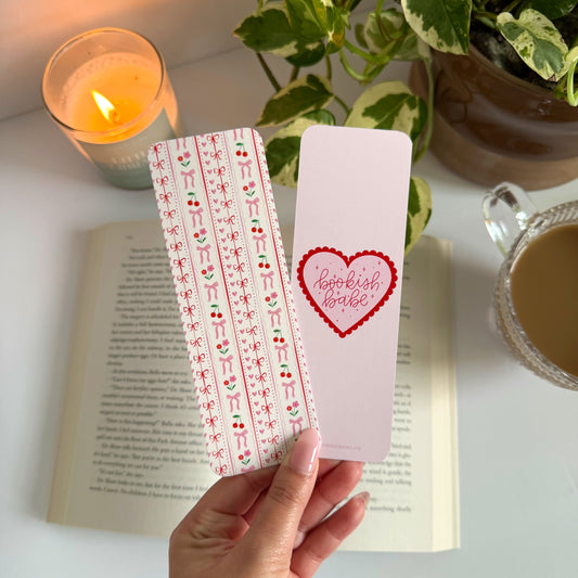 Cherry and Bows Double-Sided Bookmark