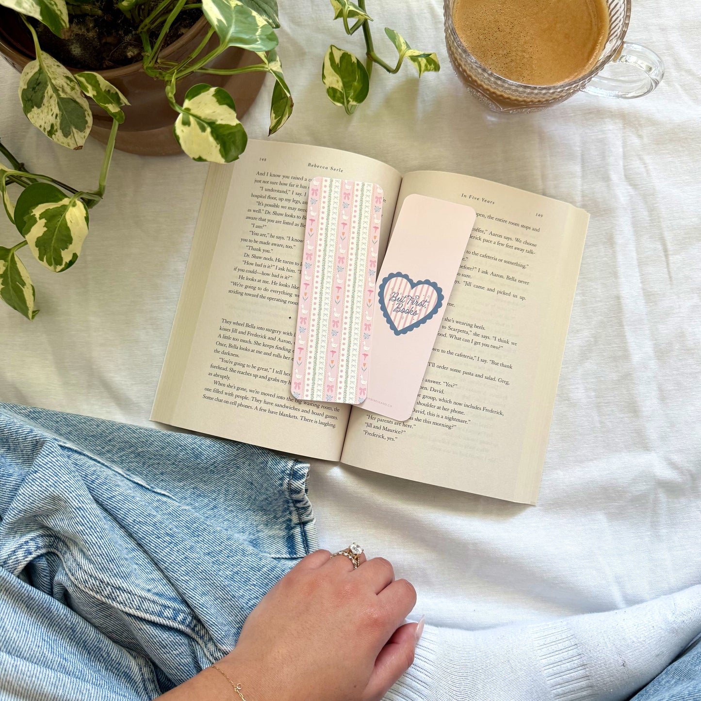 Goose & Flowers Double-Sided Bookmark