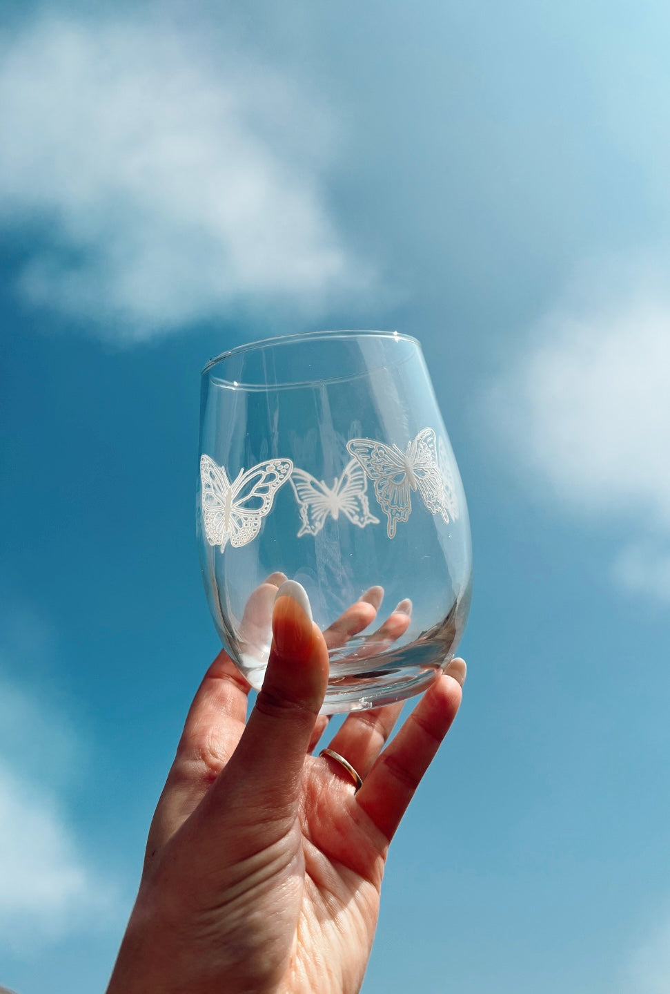 Butterfly Wine Glass