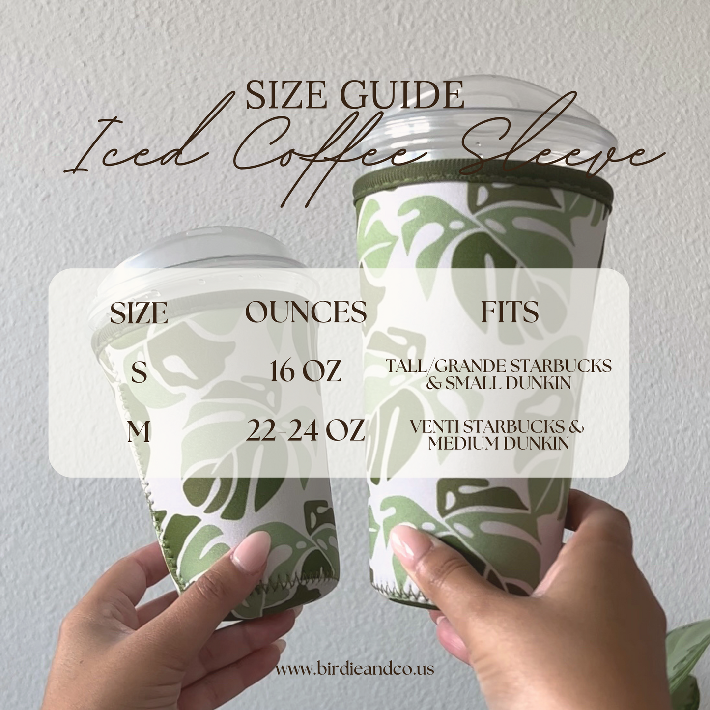 Monstera Leaf Iced Coffee Sleeve